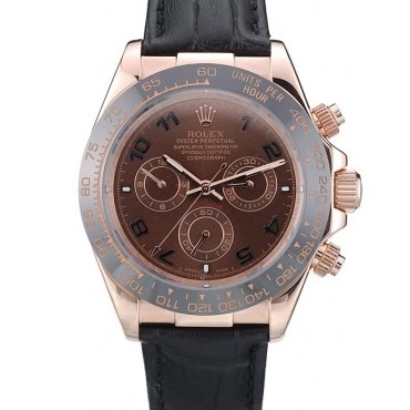 AAA Replica Watches Leather 41975 Bezel Black Daytona Rolex Black Strap Brown Ceramic Dial 0616
